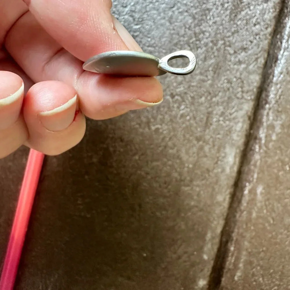 Silver Tone Pewter Initial Monogram M Charm Pendant Necklace - Picture 5 of 7